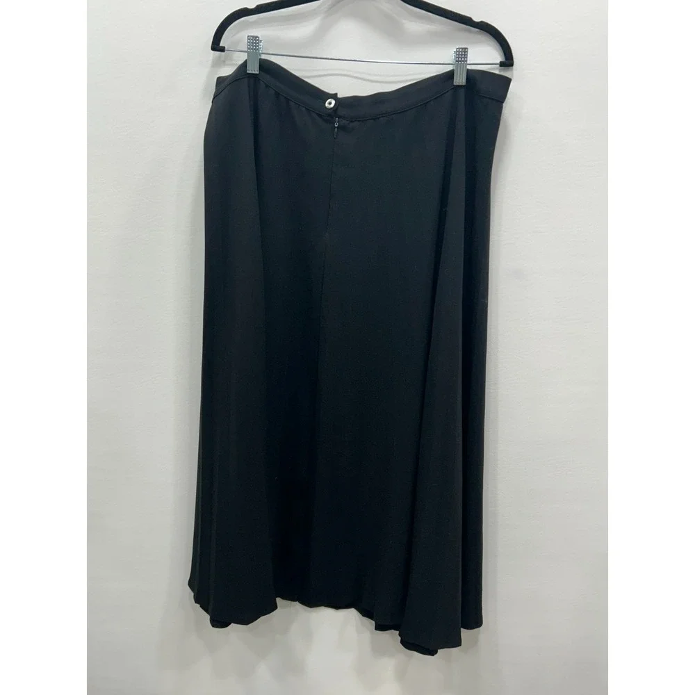 Marina Rinaldi Vintage Skirt Womens Size 16/18? Black A-Line Midi‎ Flowy Elegant